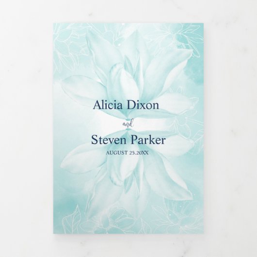 Etheral Magnolia, Wedding Drieluik Uitnodiging (Cover)