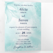 Etheral Magnolia, Wedding Drieluik Uitnodiging (Binnenzijde eerst)