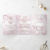 Etheral Magnolia, Wedding Drieluik Uitnodiging (Binnen)