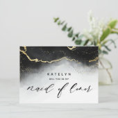 Etheral Mist Ombre Black Maid of Honor proposal (Staand voorkant)