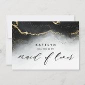 Etheral Mist Ombre Black Maid of Honor proposal (Voorkant)