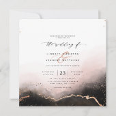 Etheral Mist Ombre Blush Luxury Square Wedding Kaart (Voorkant)