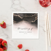 Etheral Mist Ombre Blush Pink Wedding Monogram Servet (Insitu)