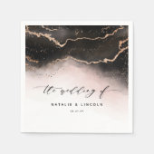 Etheral Mist Ombre Blush Pink Wedding Monogram Servet (Voorkant)