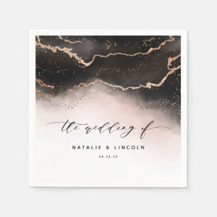 Etheral Mist Ombre Blush Pink Wedding Monogram Servet