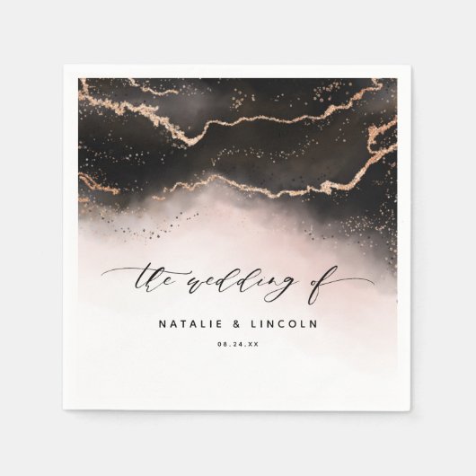 Etheral Mist Ombre Blush Pink Wedding Monogram Servet (Voorkant)