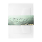 Etheral Mist Ombre Emerald Green Wedding Monogram Uitnodigingen Wikkel (Voorkant Voorbeeld)