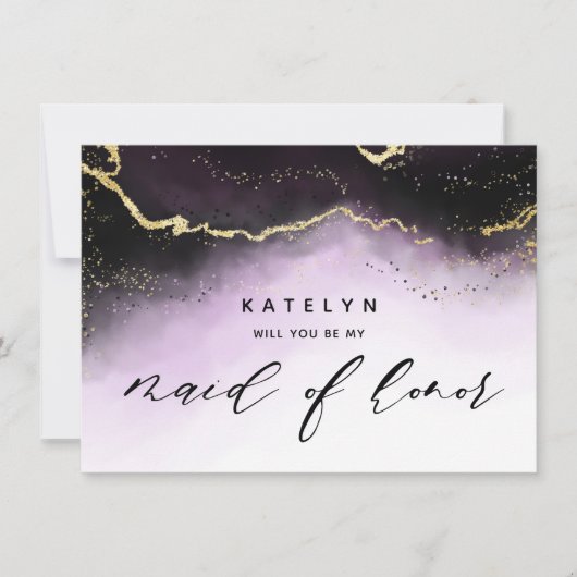 Etheral Mist Ombre Paars Maid of Honor Voorstel (Voorkant)