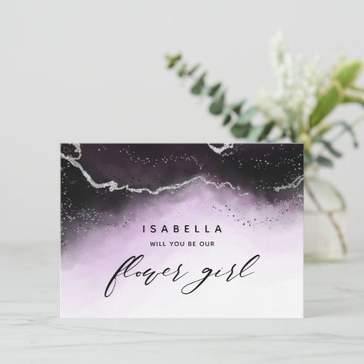 Etheral Mist Ombre Violet Bloemenmeisje Voorstel (Staand voorkant)