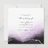 Etheral Mist Ombre Violet Luxury Square Wedding Kaart (Voorkant)