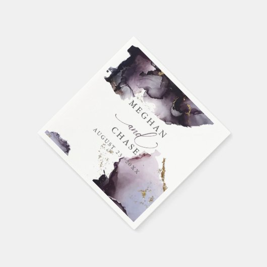 Etheral Modern Dusty Plum Wine Abstract Napkins Servet (Hoek)