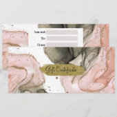 Etheral Moody Pink Black Gold Gift Certificate Kaart (Voorkant / Achterkant)