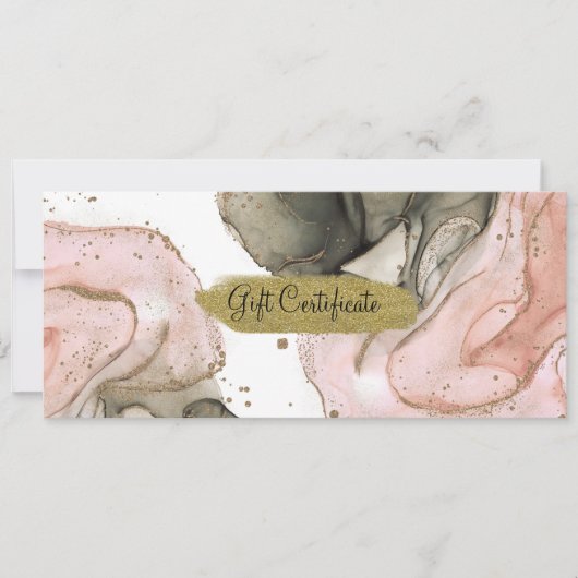 Etheral Moody Pink Black Gold Gift Certificate Kaart (Voorkant)