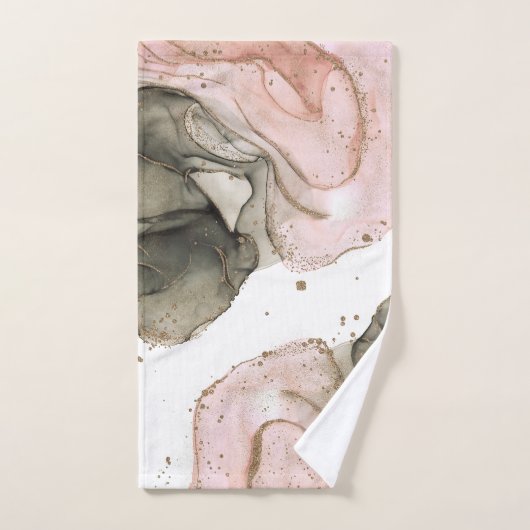 Etheral Moody Pink Black Gold Inky Fantasy Glam Bad Handdoek (Handdoek)