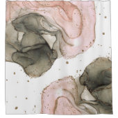 Etheral Moody Pink Black Gold Inky Fantasy Glam Douchegordijn (Voorkant)