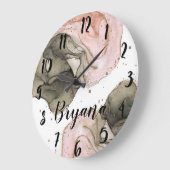 Etheral Moody Pink Black Gold Inky Fantasy Glam Grote Klok (Hoek)