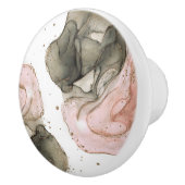 Etheral Moody Pink Black Gold Inky Fantasy Glam Keramische Knop (Rechts)