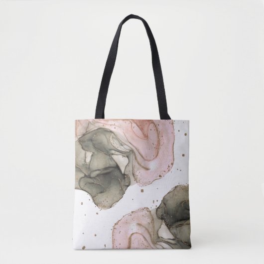 Etheral Moody Pink Black Gold Inky Fantasy Glam Tote Bag (Voorkant)