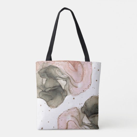 Etheral Moody Pink Black Gold Inky Fantasy Glam Tote Bag (Achterkant)