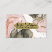 Etheral Moody Pink Black Gold Inky Fantasy Glam Visitekaartje (Voorkant)