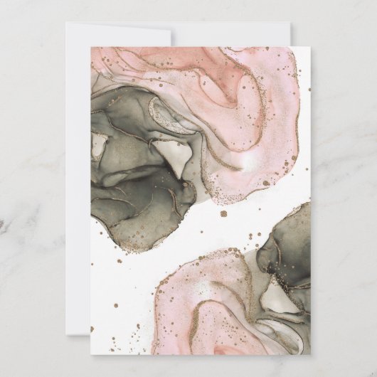 Etheral Moody Pink Black Gold Inky Glam Sweet 16 Kaart (Achterkant)