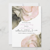 Etheral Moody Pink Black Gold Inky Sweet 16 Kaart (Voorkant)