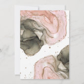 Etheral Moody Pink Black Gold Inky Wedding Kaart (Achterkant)