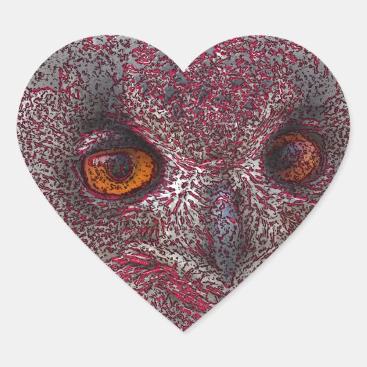 Etheral Owl Hart Sticker (Voorkant)