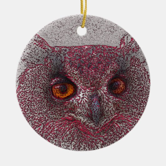 Etheral Owl Keramisch Ornament (Voorkant)