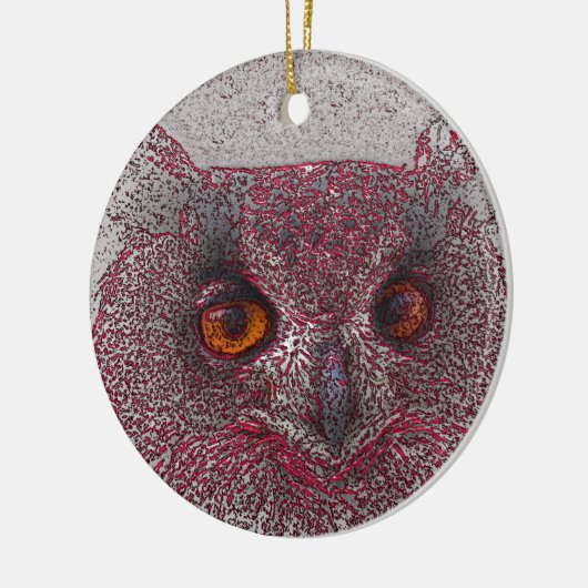 Etheral Owl Keramisch Ornament (Links)