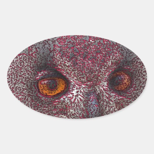 Etheral Owl Ovale Sticker (Voorkant)