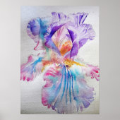 Etheral Paars Iris Floral Waterverf Poster (Voorkant)