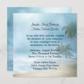 Etheral Palm Trees & Beach Wedding Invitation Kaart (Voorkant / Achterkant)