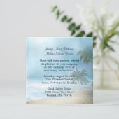 Etheral Palm Trees & Beach Wedding Invitation Kaart (Staand voorkant)