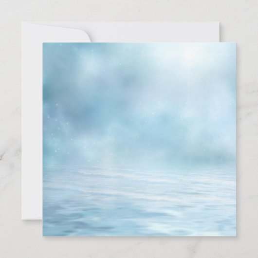 Etheral Palm Trees & Beach Wedding Invitation Kaart (Achterkant)