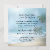 Etheral Palm Trees & Beach Wedding Invitation Kaart (Voorkant)