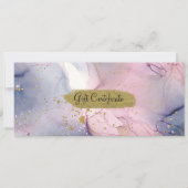 Etheral Periwinkle Pink Gold Gift Certificate Kaart (Voorkant)