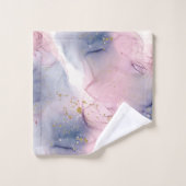 Etheral Periwinkle Pink & Gold Inky Fantasy Glam Bad Handdoek (Wasdoekje)