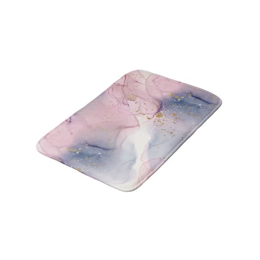 Etheral Periwinkle Pink & Gold Inky Fantasy Glam Badmat (Gekanteld)