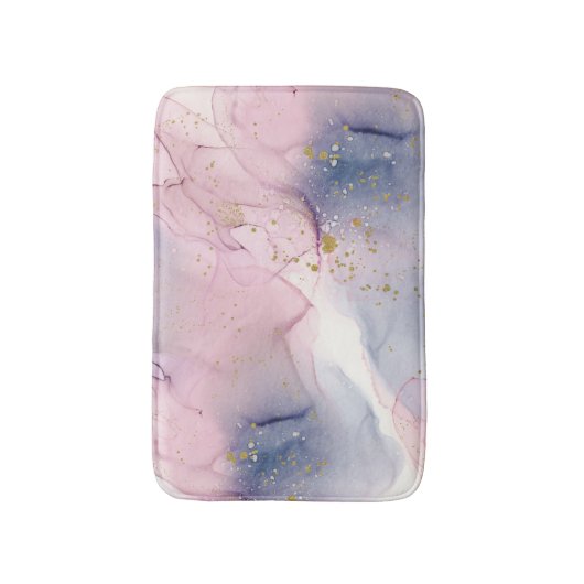 Etheral Periwinkle Pink & Gold Inky Fantasy Glam Badmat (Voorkant Verticaal)