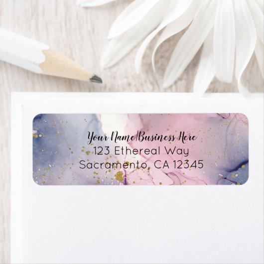 Etheral Periwinkle Pink Gold Inky Fantasy Glam Etiket (Insitu)