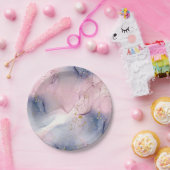 Etheral Periwinkle Pink & Gold Inky Fantasy Party Papieren Bordje (Feest)
