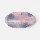 Etheral Periwinkle Pink & Gold Inky Fantasy Party Papieren Bordje (Gekanteld)