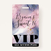 Etheral Periwinkle Pink Gold Inky Fantasy VIP Badge (Voorkant)