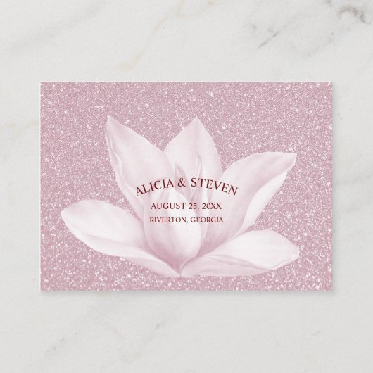 Etheral Pink Magnolia , Wedding Advieskaart (Achterkant)