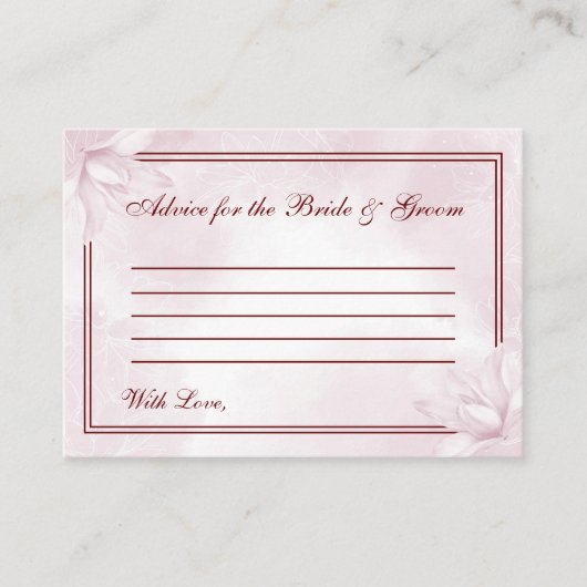 Etheral Pink Magnolia , Wedding Advieskaart (Voorkant)