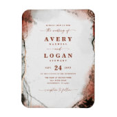 Etheral Rust & Hunter Green Wedding Invitation Magneet (Verticaal)