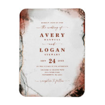 Etheral Rust & Hunter Green Wedding Invitation