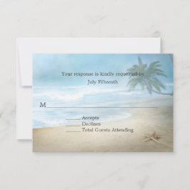 Etheral Sandy Beach Wedding RSVP Card