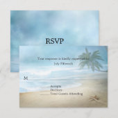 Etheral Sandy Beach Wedding RSVP Card (Voorkant / Achterkant)